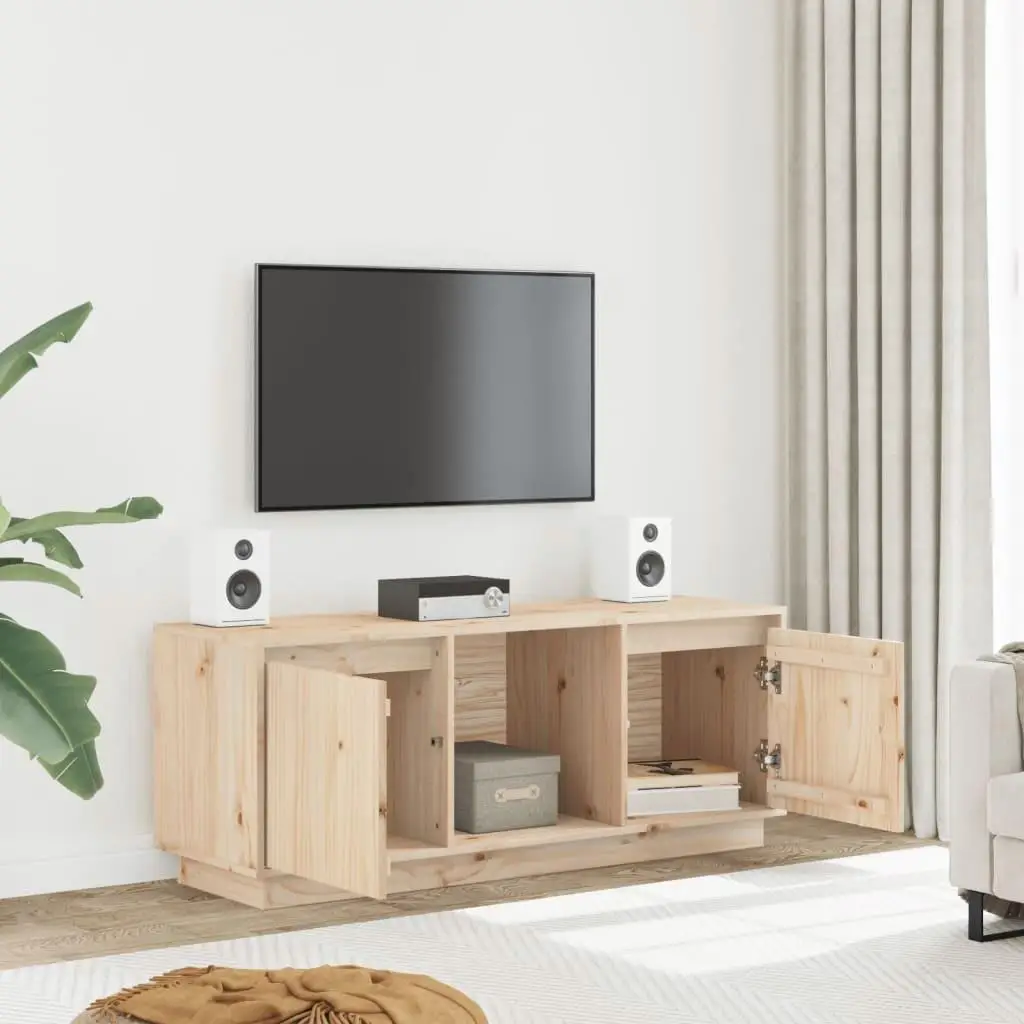 Meuble TV en bois massif de pin, 1105x350x440mm, unité de rangement pour Center de divertissement moderne, meubles décoratifs