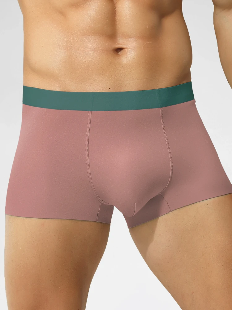 Nahtlose Unterwäsche aus Eisseide, hochwertige doppelseitige Boxershorts, bequeme, dünne Sommer-Boxershorts für Jungen Image