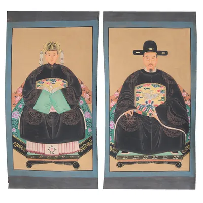 Hand painted ancestor painting on canvas fabric, Unframed Antique Looking Painting