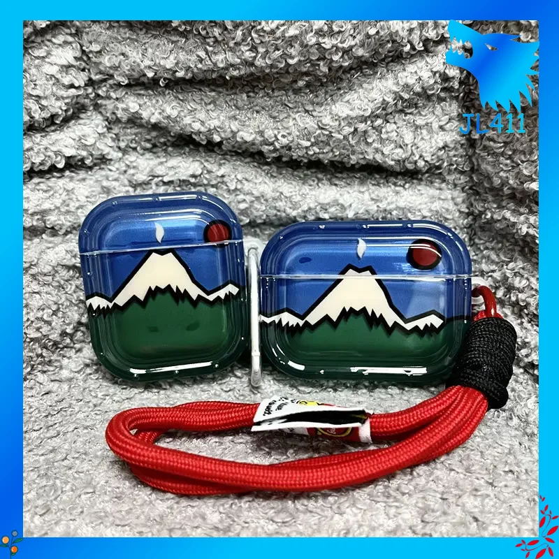 Cartoon Snowy Mountain AirPods Schutzhülle kompatibel mit Pro 2 Pro Apple 3rd Gen Kopfhörer Schale der zweiten Generation Image