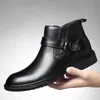 Heiß verkaufte Herren Echt lederstiefel Winter Baumwoll schuhe Plüsch Herren Stiefeletten Business formelle kurze Stiefel große Größe: 36-48