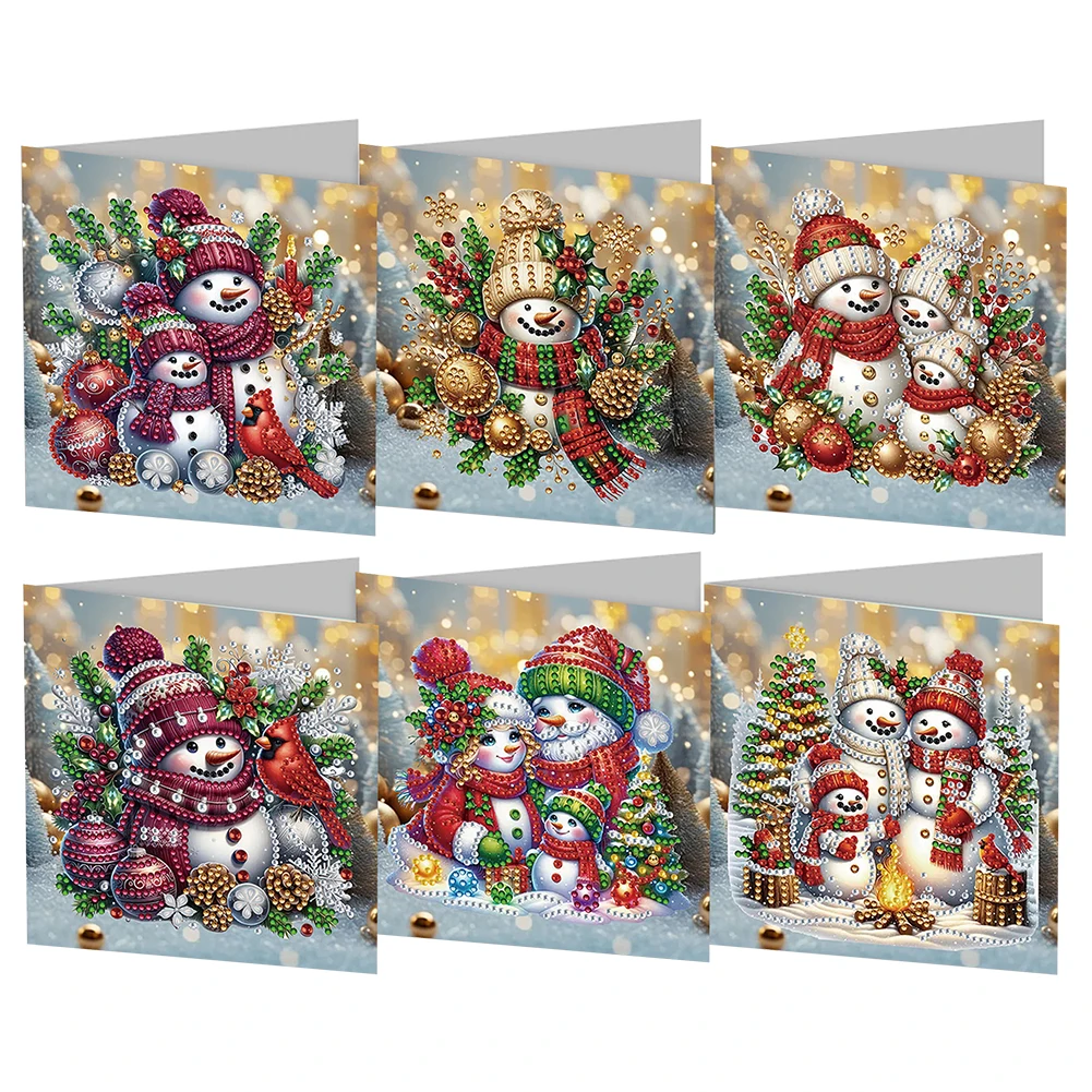 Christmas Theme Greeting Card Diamond Painting Kits Christmas Festival Card Folded Daily Wish Cards Gifts for Family Friends