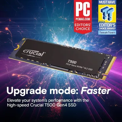 Crucial T500 500GB 1TB Gen4 NVMe M.2 Internal Gaming SSD, Up to 7300MB/s, Laptop & Desktop ,NEW and Original(OEM Package)