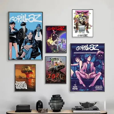 Gorillaz Hip Hop Kraft Paper Whitepaper Poster Vintage Room Bar Cafe Decor Vintage Decorative Painting