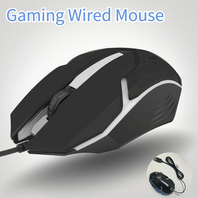 USB Verdrahtete Maus LED Bunte Leucht Taste Gaming Maus Für PC Gamer Computer Desktop Laptop Mäuse DPI1200 RGB Ergonomische Maus Image
