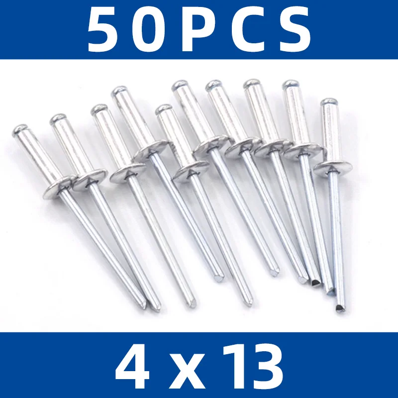 M4*13mm 50 Stück, Nieten Aluminium, Tür- und Fensterbefestigungswerkzeuge Image
