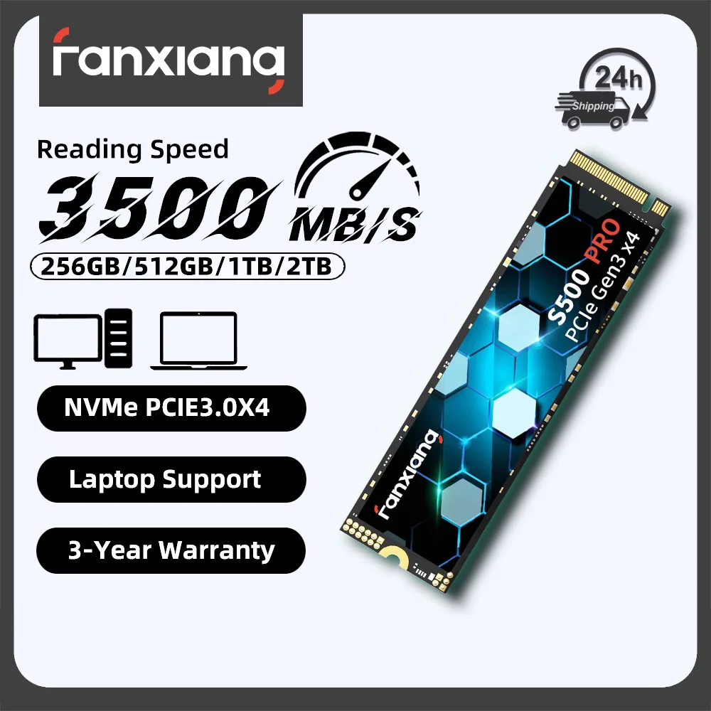 Fanxiang S500 Pro M.2 SSD NVMe 256 GB 512 GB 1 TB 2 TB SSD M.2 2280 PCIe3.0 SSD Interne Solid State Drive Disk für Laptop Desktop Image