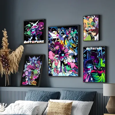Deltarune Video Game Classic Movie Posters Whitepaper Sticker DIY Room Bar Cafe Aesthetic Art Wall Painting