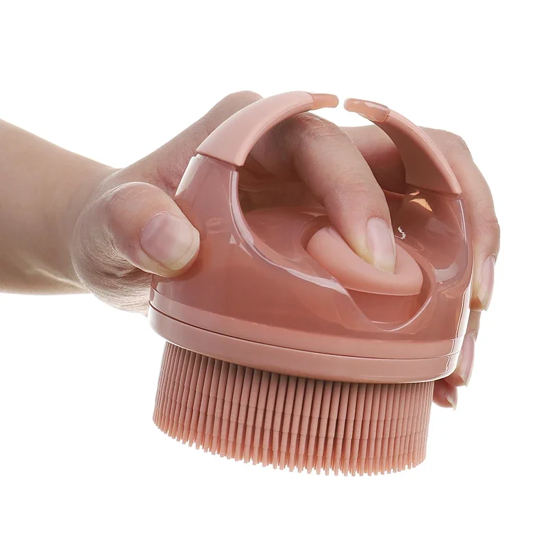 1PC Silikon Bad Pinsel Weiche Massage Pinsel Silikon Körper Dusche Wäscher mit Seife Spender Weichen Borsten Bad Massage Image