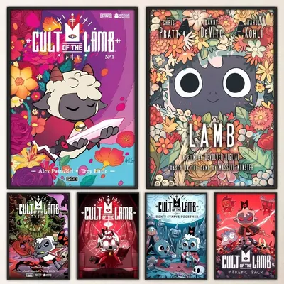 Cult of The Lamb Video Game Poster Fancy Canvas Painting Wall Sticker for Living Room Bar Vintage Decorative Painting Middle