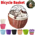 Cestino per bicicletta Cestino anteriore per bici in vimini in rattan per cani di piccola taglia Gatti Borsa per animali domestici impermeabile per accessori da ciclismo da campeggio
