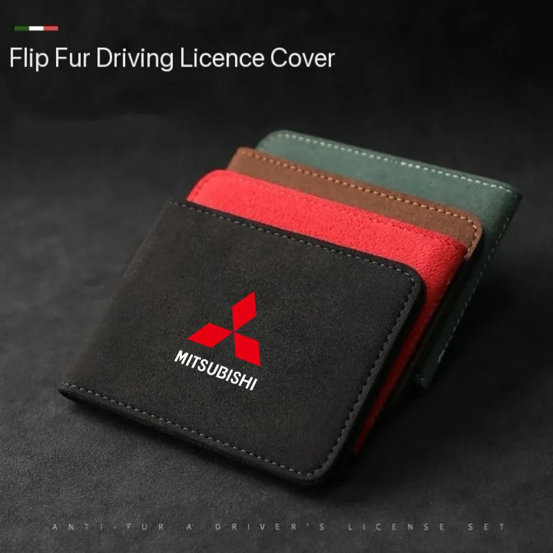 Couverture de permis de conduire de voiture en cuir, étui pour Documents de conduite automobile, porte-carte de crédit pour Mitsubishi Eclipse Outlander ASX Colt