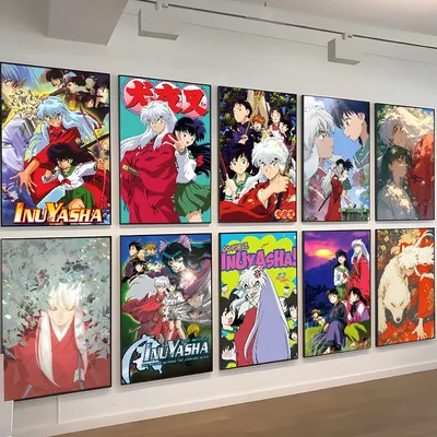 Classic Anime I-Inuyasha Classic Movie Posters Vintage Room Bar Cafe Decor Stickers Wall Painting