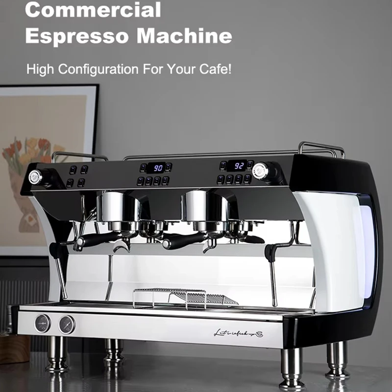 CAFOVO G3201 Doppelkopf-Halbautomatische Espressomaschine mit 3 Brühkesseln, Rotationspumpe und DTCS-Steuerung für den gewerblichen Einsatz