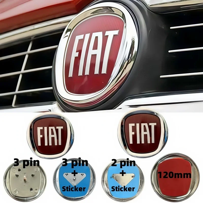 Badge de calandre avec Logo emblème Fiat, 9.5cm/12cm, 2/3 broches, accessoires pour FIAT 500 500x500l Palio Punto Tipo Panda Doblo Argo BRAVO