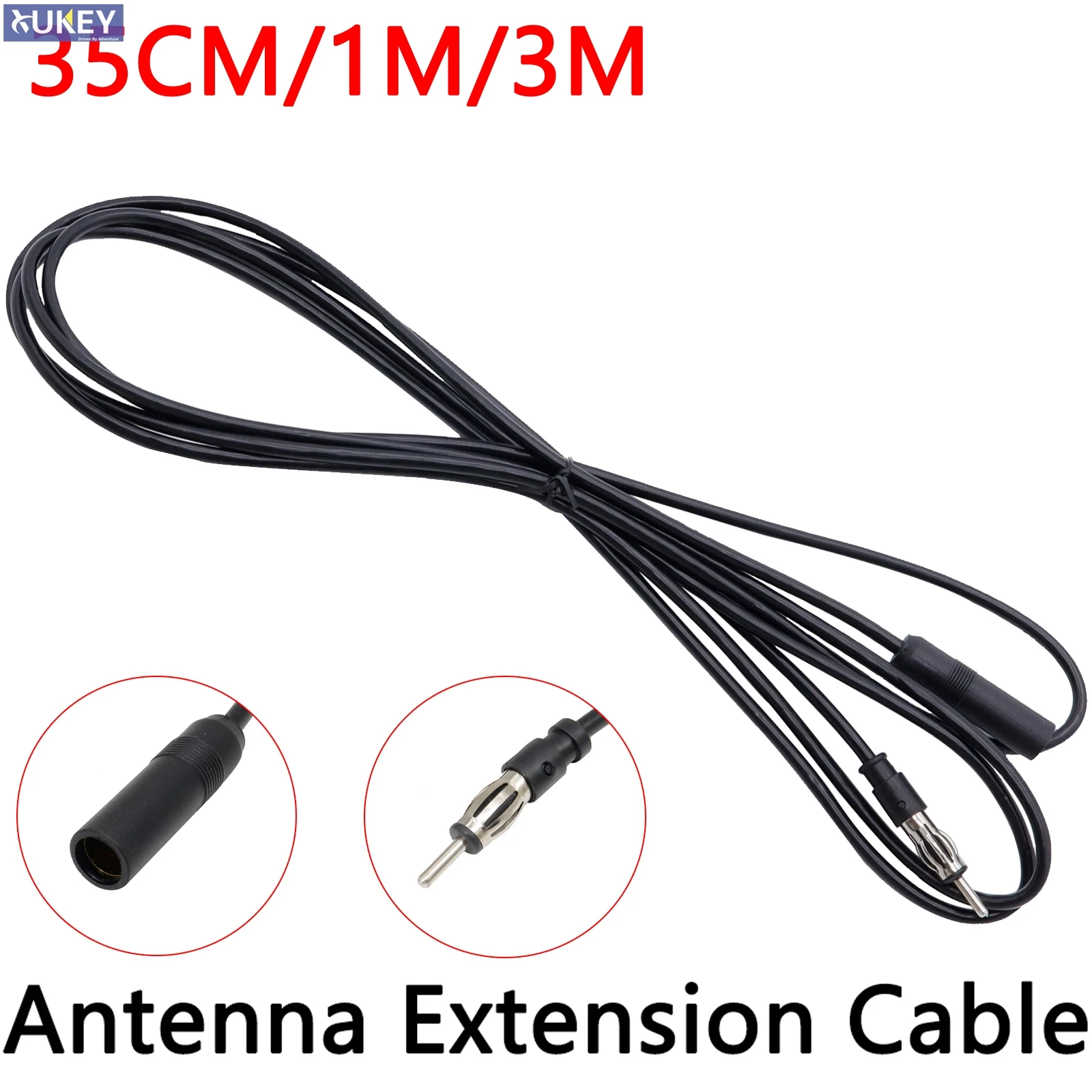 Car Radio Antenna Extension Cable 35cm/1m/3m Car FM AM Radio Car Antenna Extension Cable Cord DIN Plug Connector Coaxial Cable