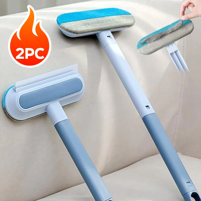 3-in-1-Bürste zum Entfernen von Tierhaaren, langer Griff, Fensterreinigungsbürste, Reinigungswerkzeug für Haustierfell, manuelle Haarentfernerbürste für Katzen und Hunde Image