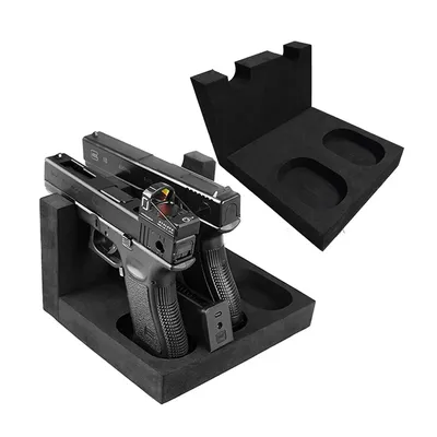 Pistol Gun Rack for Gun Safe 2/3 Slots Soft EVA Foam Gun Holder Organizer Handguns Airsofts Stand Storage Rack Gun Accessories