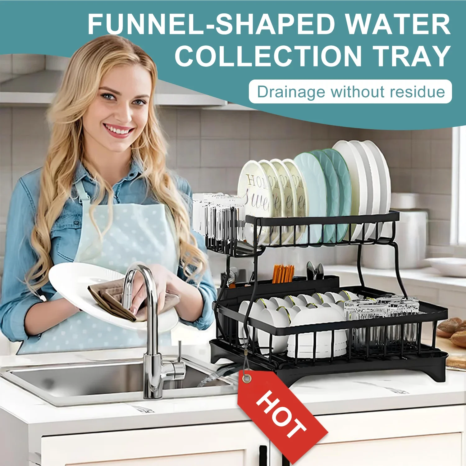 Kitchen bowl rack drain rack multi-function bowl plate dish tableware bowl chopsticks cupboard household storage box