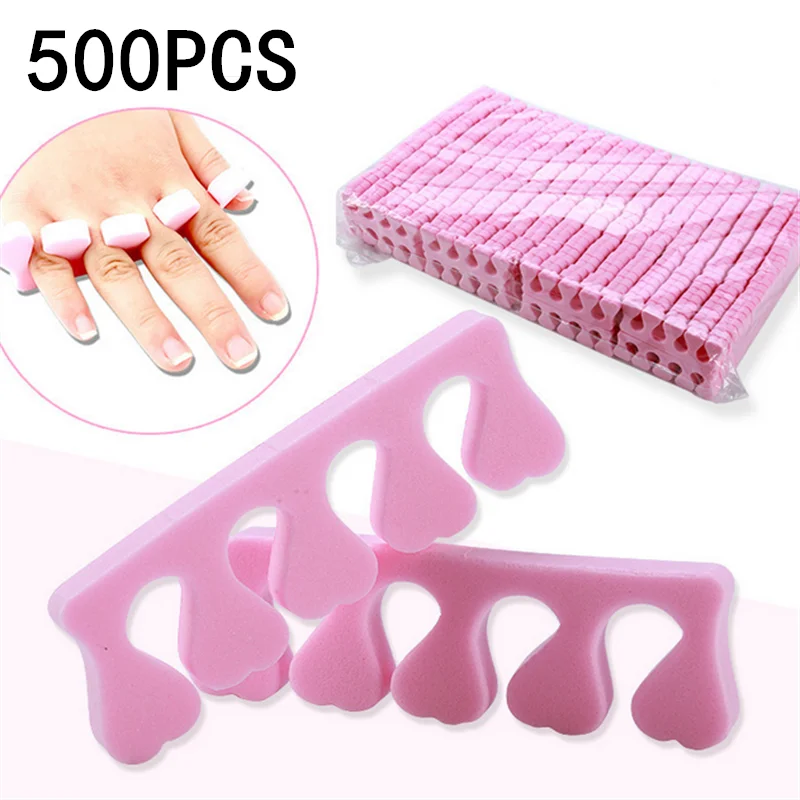 Rosa Schwamm-Nagelkunstwerkzeuge – 50/100/500 Stück Zehenspreizer für Maniküre, Pediküre, Nagellack, Fußpflege, Großhandel Image