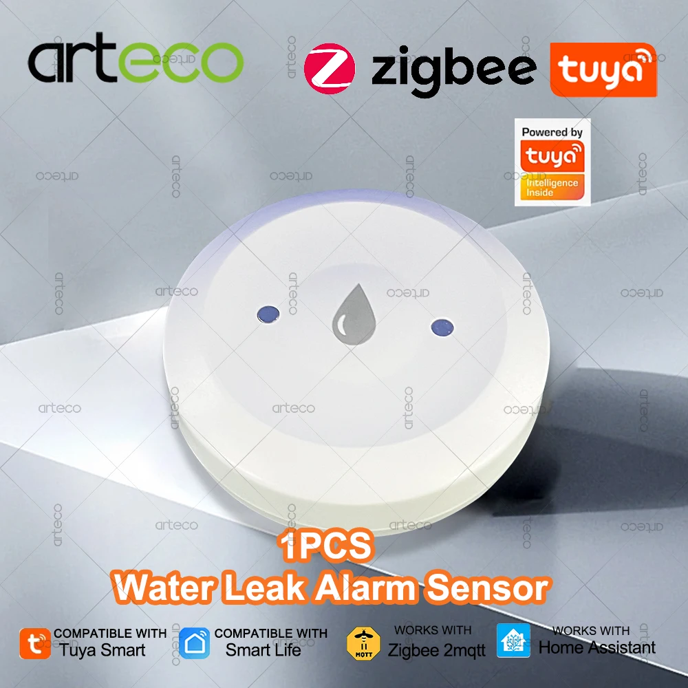 Tuya Smart ZigBee Wasser Leck Sensor Flut Leck Detektor Smart Home Sicherheit Alarm Smart Leben APP Fernbedienung Für Zigbee2MQTT Image