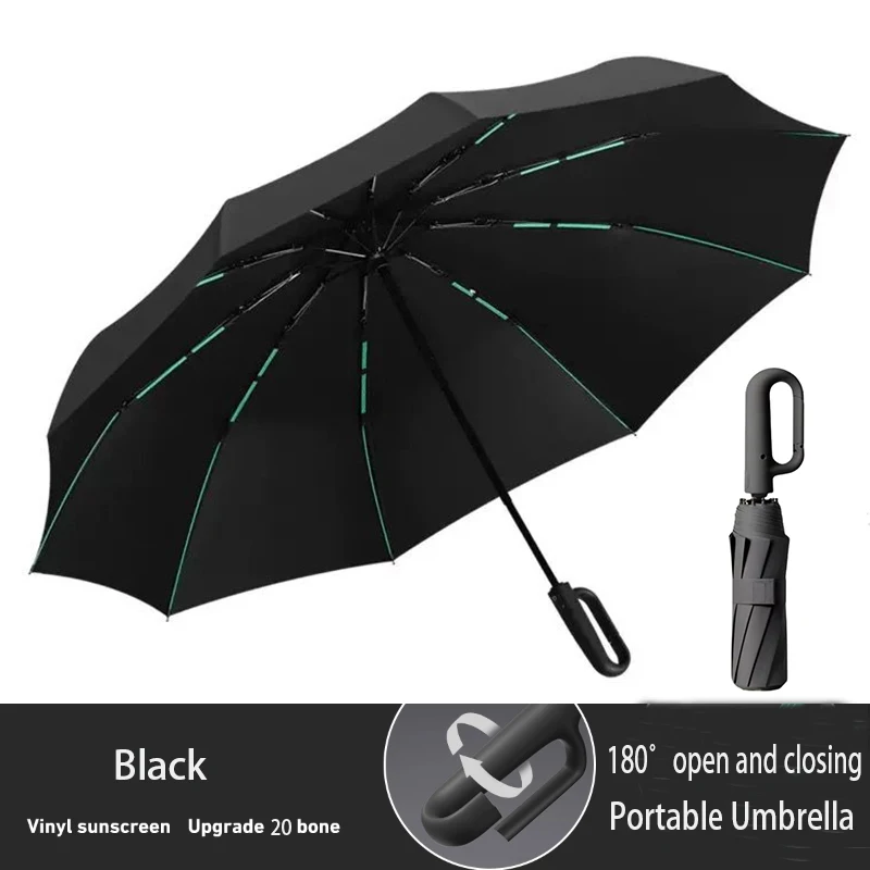 20 Knochen winddichter Regenschirm, verstärkt, automatisch faltbar, groß, Sonnenschutz, UV-Schutz, Anti-Sturm-Reisesonnenschirm Image