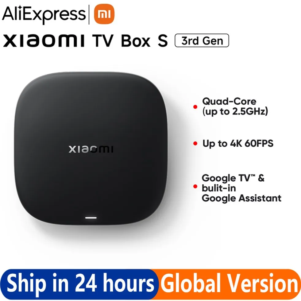 Versione globale Xiaomi TV Box S 3a generazione 4K Ultra HD 2G 32G WiFi BT5.2 Google TV Cast Netflix Smart TV Box Lettore multimediale 2025