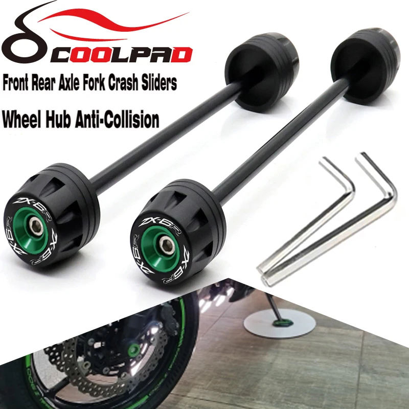 Front/Rear Axle Wheel Fork Sliders Protector For Kawasaki ZX-6R 2009-2023 ZX6R Ninja Motorcycle Falling Crash Guard Protection