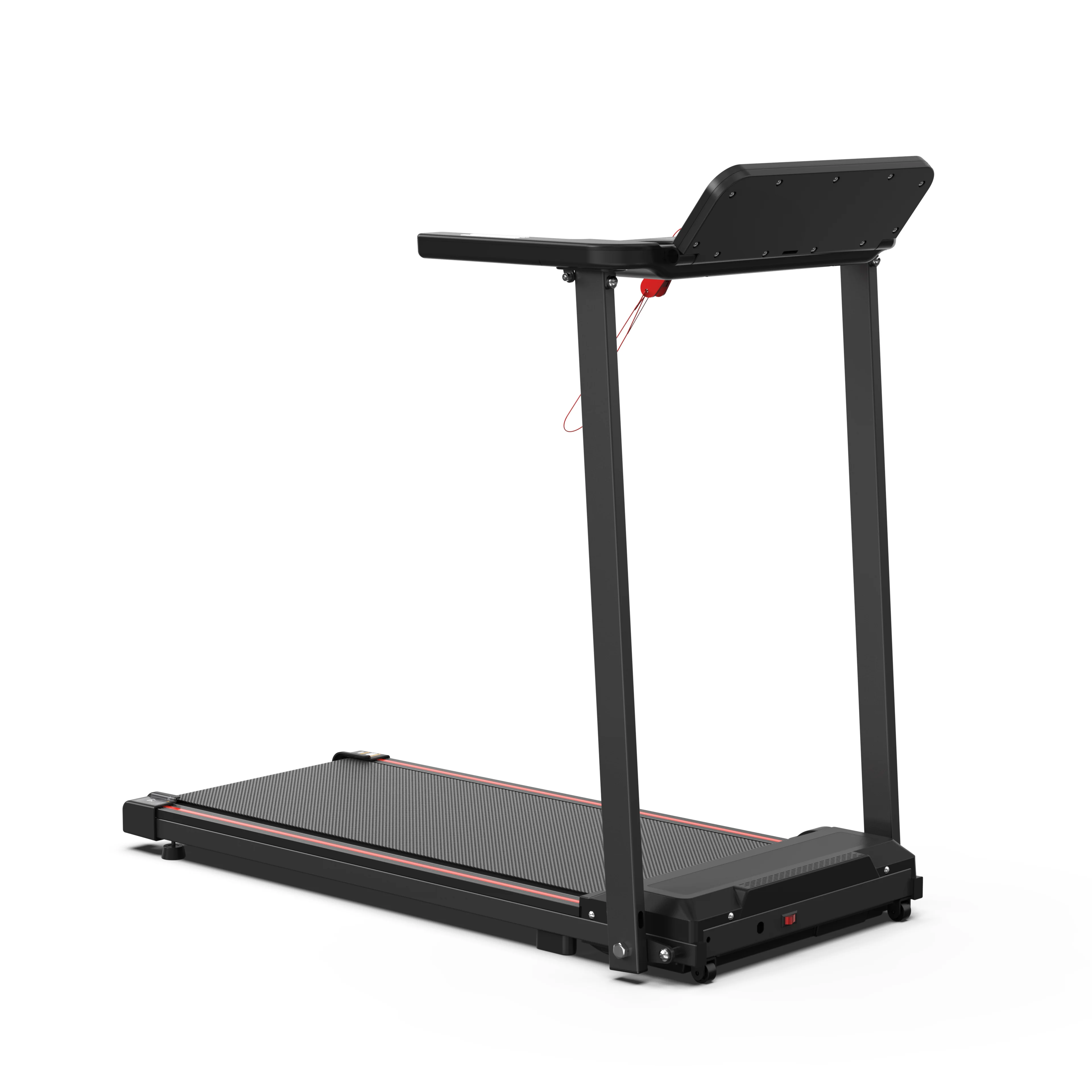 Tapis roulant cyclette pieghevole display LCD 1-12 km/h motore 2,5 CV 120 kg assorbimento degli urti cintura da corsa a 5 strati Nero