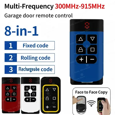 300-915Mhz Universal Garage Remote Control Gate Key Duplicator Clone Multi-frequency Garage Door Controller 8 Channels 433Mhz RF