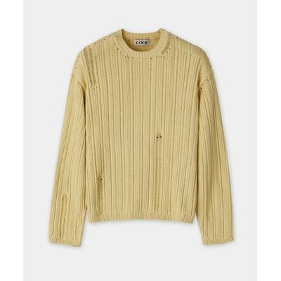coor Damage Thin Crew Neck Knit
