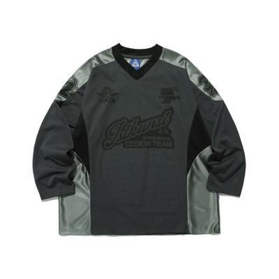 istkunst Sporty Football Mesh Top_Charcoal