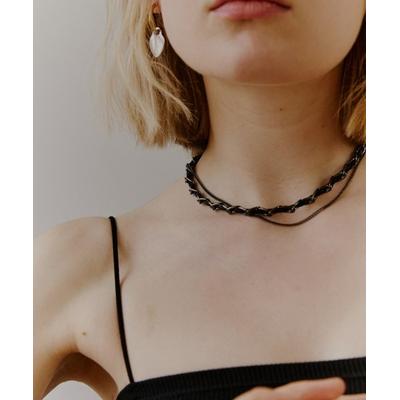 lovememonster Black Chain & Leather Necklace