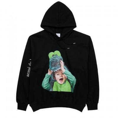 acmedelavie BABY FACE CROCODILE DOLL HOODIE_BLACK