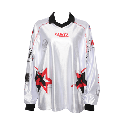 duckdive Baseball Stitch Jersey Long Sleeve White