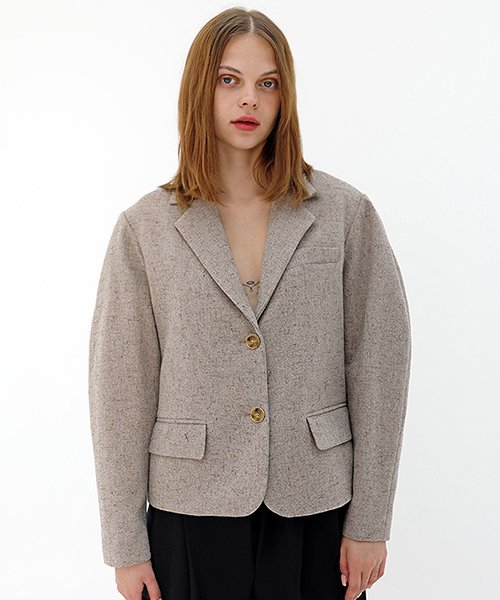 damagemnemonic Cocoon Melange Brown Jacket _ Cocoon Brown JK