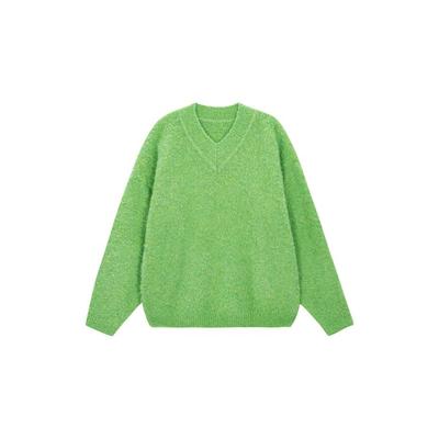saladbaguni Wool Boucle V-neck Pullover