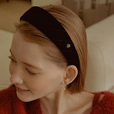 tatiana Classic quilted velvet ribbon hairband_HB0104