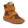 Barfußschuh FRODDO "BAREFOOT TEX WINTER", Kinder, Gr. 29, braun (cognac), Veloursleder, Textil, Basic, Schuhe, Klettschuh, Winterstiefel mit TEX-Membrane