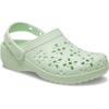Clog CROCS "Classic Floral Cut Out Clog", Kinder, Gr. 32, grün (lindgrün), Croslite, geblümt, casual, Schuhe, Sandale mit schwenkbarem Fersenriemen