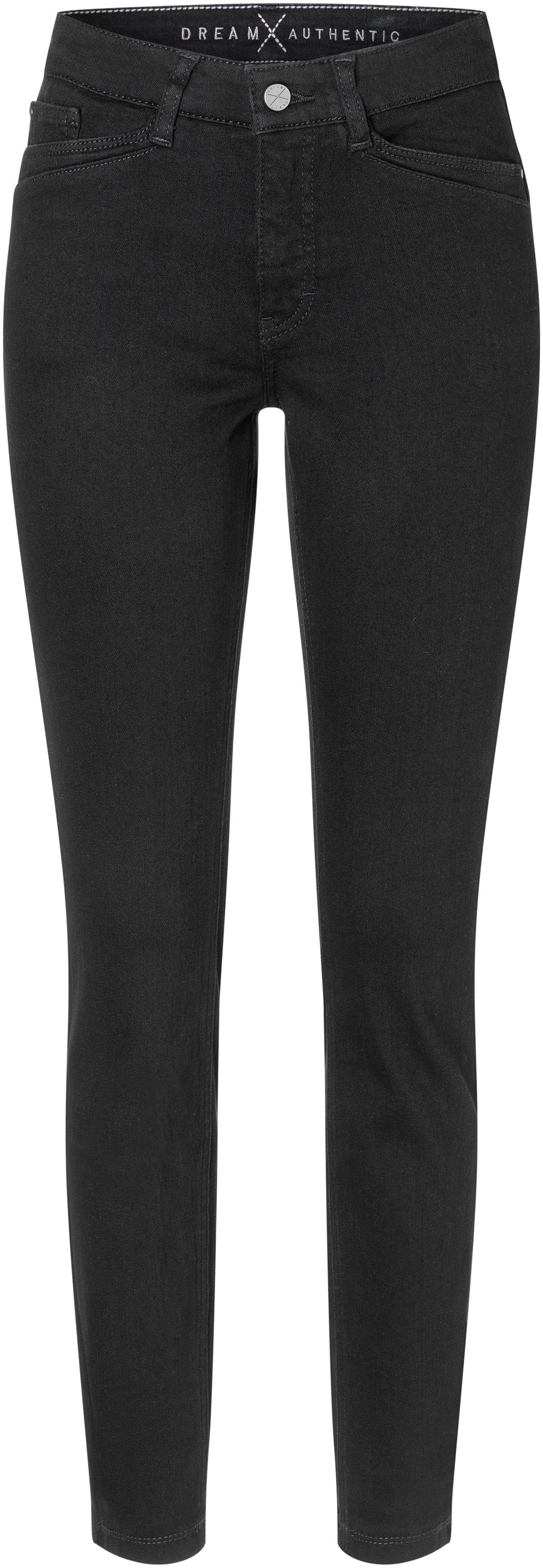 Skinny-fit-Jeans MAC "DREAM SKINNY", Damen, Gr. 36, Länge 30, schwarz, schwarz, Denim/Jeans, Obermaterial: 90% Baumwolle, 7% Elastomultiester, 3% Elasthan, unifarben, skinny fit knöchellang, Jeans, mit aufwendig gearbeiteten Details an den Taschen