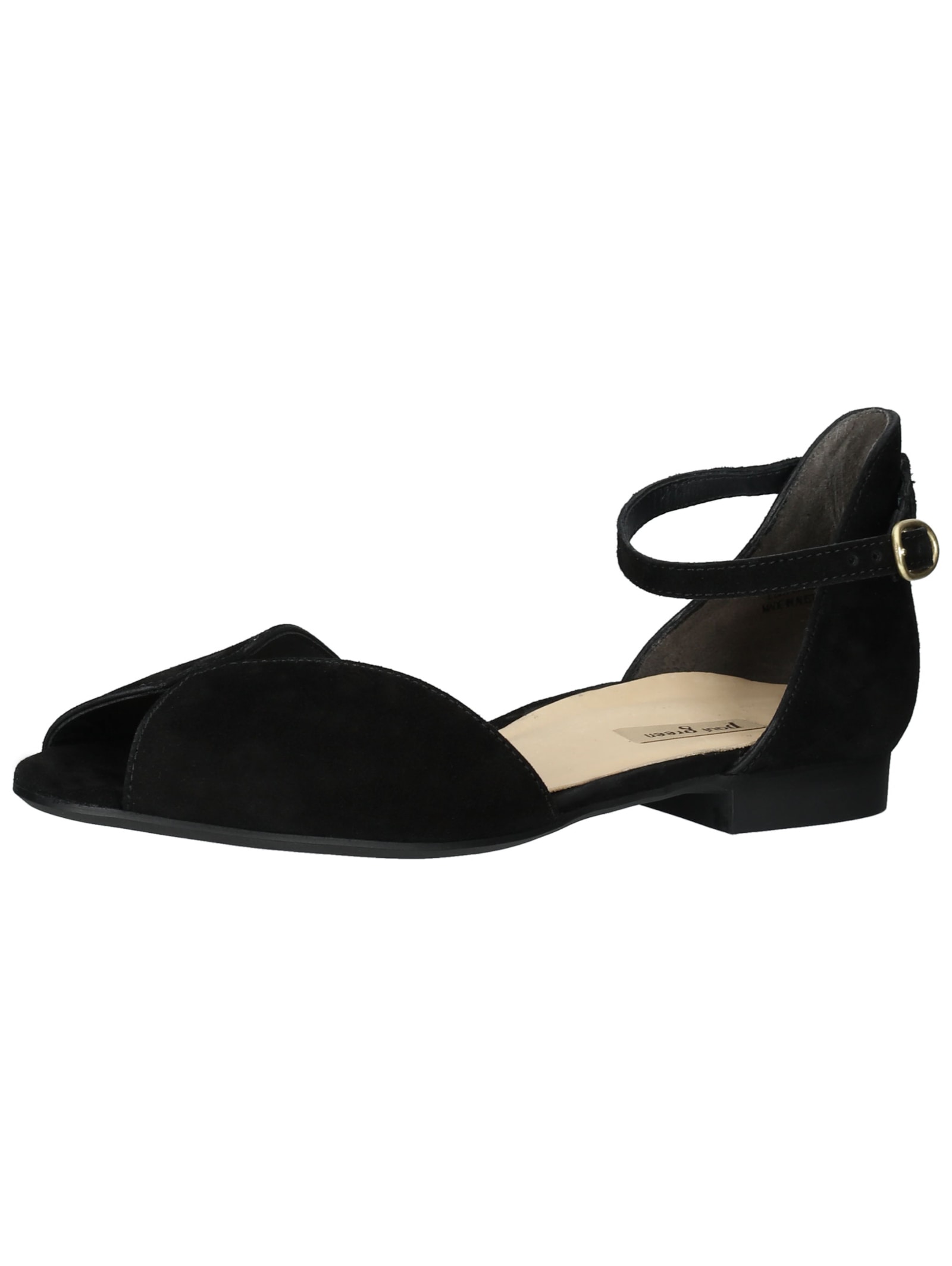 Riemchensandale PAUL GREEN "Paul Green Sandalen Leder", Damen, Gr. 38,5, schwarz, Leder, Schuhe