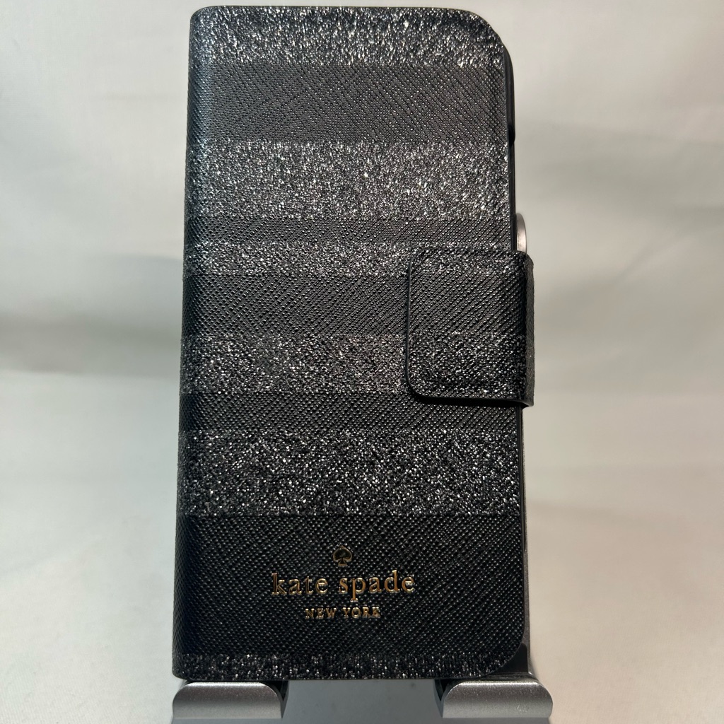 Kate Spade Cell Phones & Accessories | Kate Spade Black And Silver Glitter Striped Phone Case For Iphone 6/7 | Color: Black/Gray | Size: Iphone 6/7