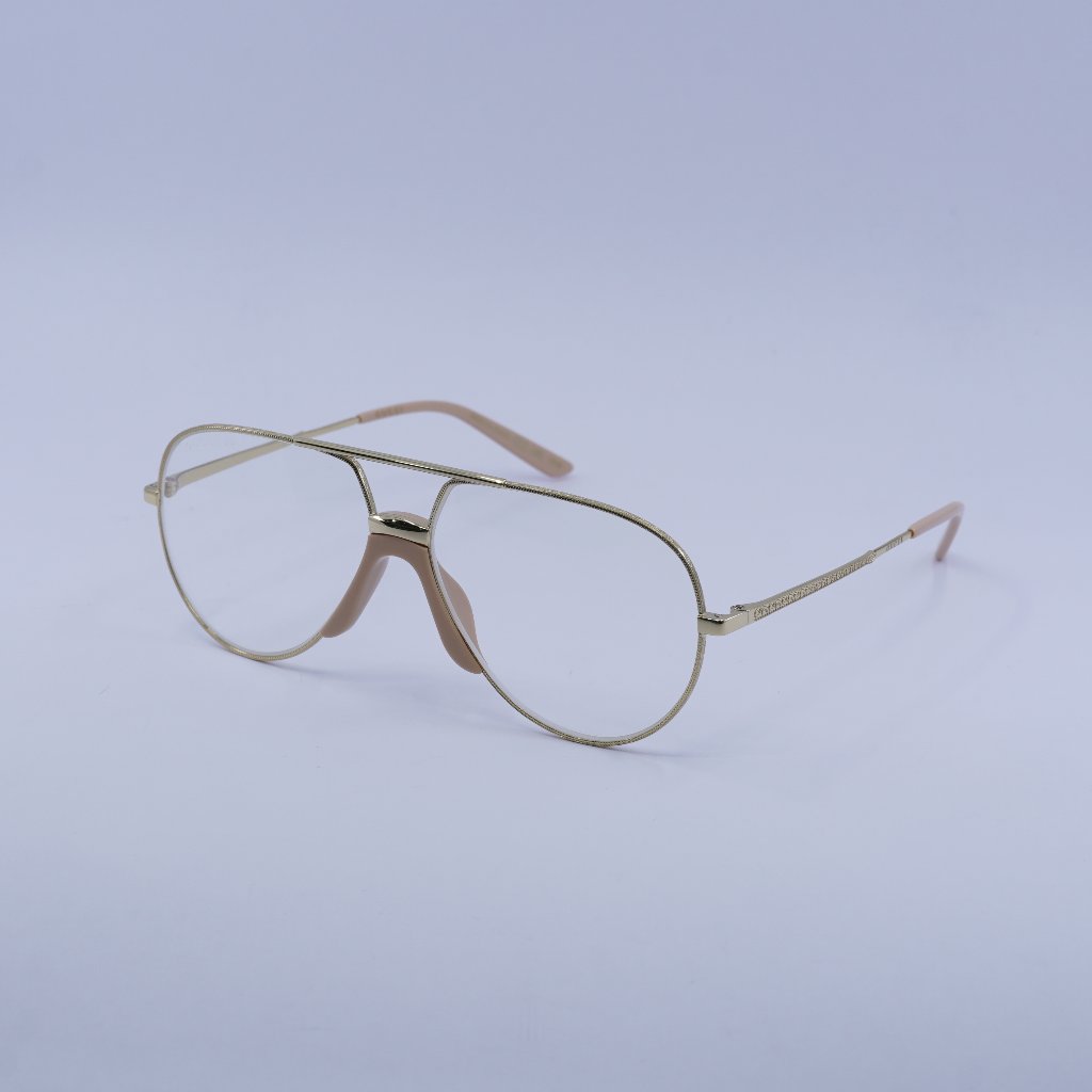 Gucci Accessories | Gucci Gg0432s 001 Sunglasses Gold Aviator Frame, Transparent Lenses | Color: Gold | Size: 60 - 13 - 145