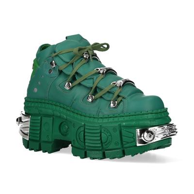 New Rock M-106WALL-C29 Gothic-Stiefeletten aus metallisch grünem Leder Image