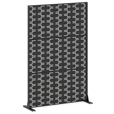 Costway Metal Privacy Screen 72 x 48 Inch Freestanding Fence Panel Indoor Outdoor-Black