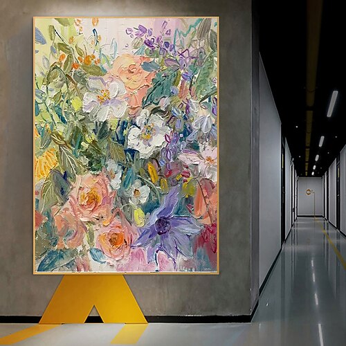 handgefertigte Ölgemälde Leinwand Wandkunst Dekoration moderne Blumenpflanzen dicke Ölmesser Gemälde für Wohnkultur gerollt rahmenlos ungedehnt Malerei Image