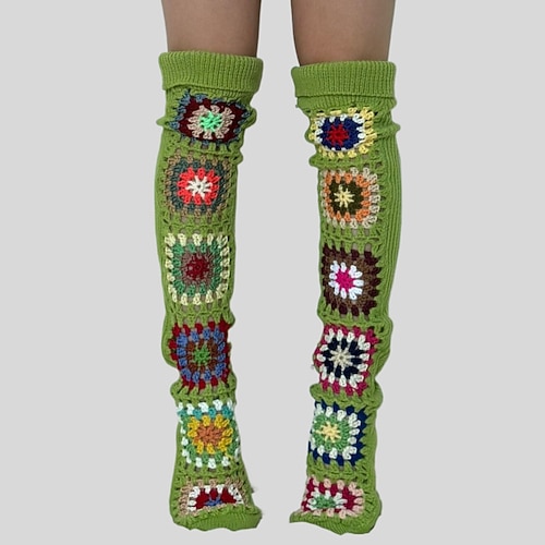 Damen Knielange Socken Strümpfe Outdoor Ferien Blume Polyester Basic Lässig Elastisch Warm 1 Paar Image