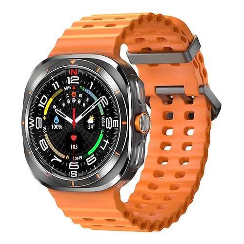 HD8ultra Smartwatch 1.46 Zoll Smartwatch Fitnessuhr Bluetooth Temperaturüberwachung Schrittzähler Anruferinnerung Kompatibel mit Android iOS Damen Herren Langer Standby Freisprechanrufe Wasserdicht Image
