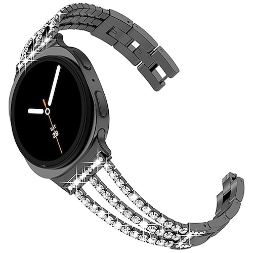 Uhrenarmband für Samsung Galaxy Uhr 8 40/44mm Watch 8 Classic 46 mm Watch 7/6/5/4 40/44mm, Watch 5 Pro 45mm, Watch 6 Classic 43/47mm, Watch 4 Classic 42/46mm Edelstahl Ersatz Gurt Bling-Diamant Image